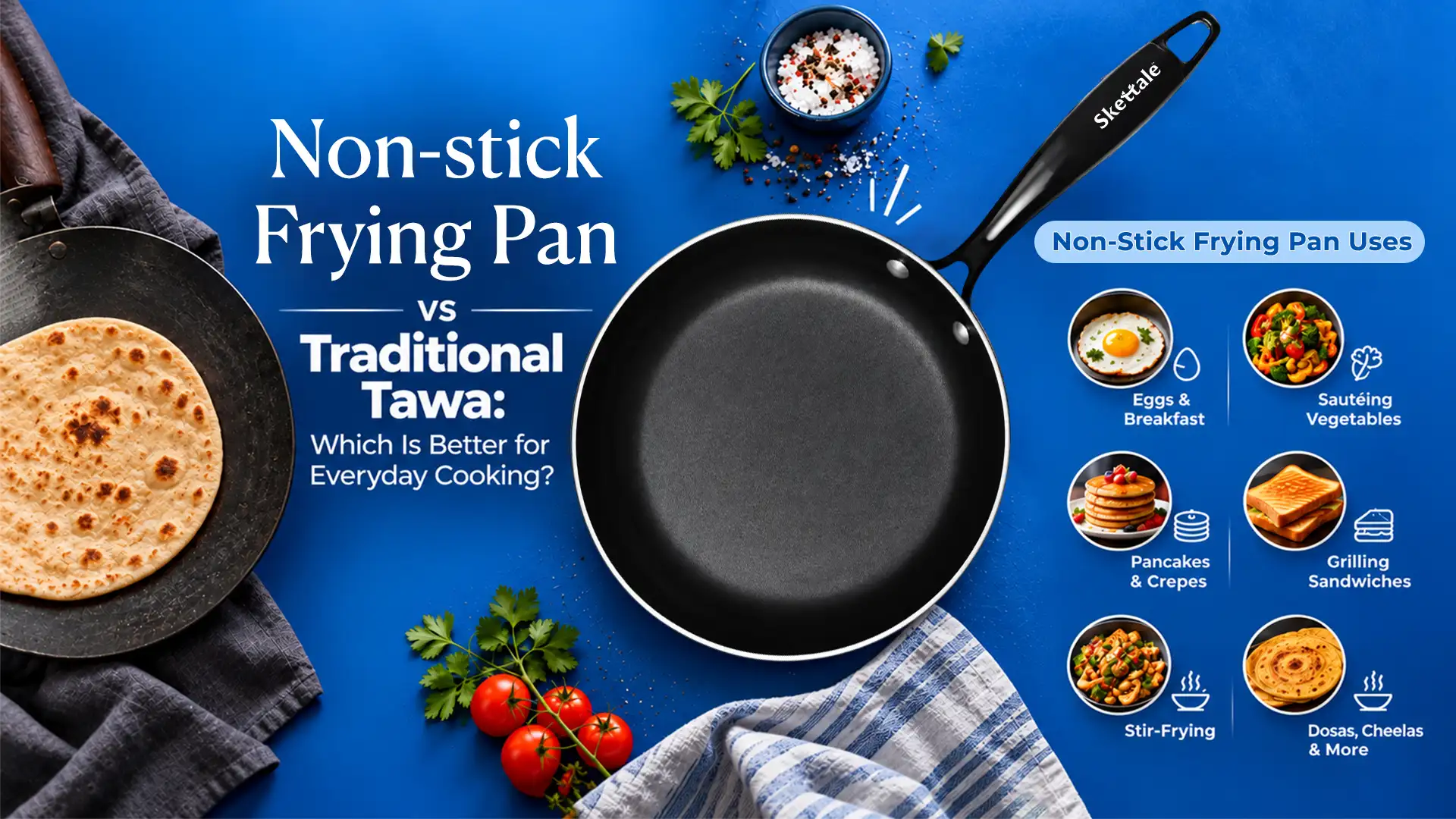 non stick frying pan vs tawa